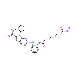 CN(C)C(=O)c1cc2cnc(Nc3ccccc3NC(=O)CCCCCCC(=O)NO)nc2n1C1CCCC1 ZINC001772598308