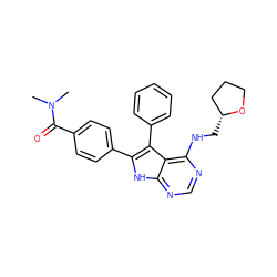 CN(C)C(=O)c1ccc(-c2[nH]c3ncnc(NC[C@@H]4CCCO4)c3c2-c2ccccc2)cc1 ZINC000039470897