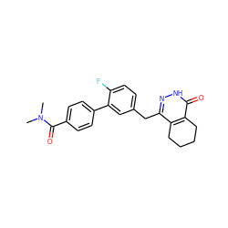 CN(C)C(=O)c1ccc(-c2cc(Cc3n[nH]c(=O)c4c3CCCC4)ccc2F)cc1 ZINC000139642123