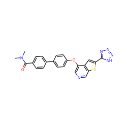 CN(C)C(=O)c1ccc(-c2ccc(Oc3cncc4sc(-c5nnn[nH]5)cc34)cc2)cc1 ZINC000040950038