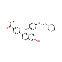 CN(C)C(=O)c1ccc(-c2ccc3cc(O)ccc3c2Oc2ccc(OCCN3CCCCC3)cc2)cc1 ZINC000028710033