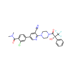 CN(C)C(=O)c1ccc(-c2cnc(N3CCN(C(=O)[C@](O)(c4ccccc4)C(F)(F)F)CC3)c(C#N)c2)cc1Cl ZINC000653829487