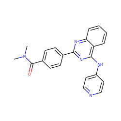 CN(C)C(=O)c1ccc(-c2nc(Nc3ccncc3)c3ccccc3n2)cc1 ZINC000004258505