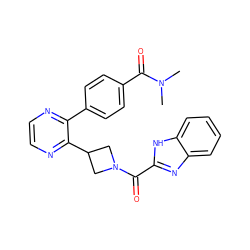 CN(C)C(=O)c1ccc(-c2nccnc2C2CN(C(=O)c3nc4ccccc4[nH]3)C2)cc1 ZINC000140128246