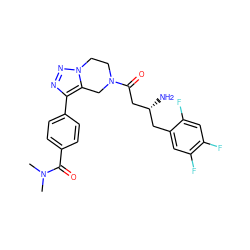 CN(C)C(=O)c1ccc(-c2nnn3c2CN(C(=O)C[C@H](N)Cc2cc(F)c(F)cc2F)CC3)cc1 ZINC000066076512