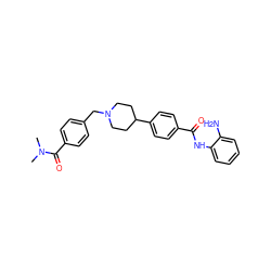 CN(C)C(=O)c1ccc(CN2CCC(c3ccc(C(=O)Nc4ccccc4N)cc3)CC2)cc1 ZINC000029048203