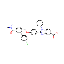 CN(C)C(=O)c1ccc(COc2ccc(-c3nc4cc(C(=O)O)ccc4n3C3CCCCC3)cc2)c(-c2ccc(Cl)cc2)c1 ZINC000036350428