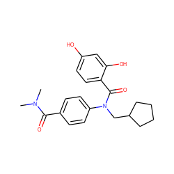 CN(C)C(=O)c1ccc(N(CC2CCCC2)C(=O)c2ccc(O)cc2O)cc1 ZINC000653775785