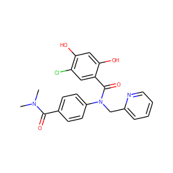 CN(C)C(=O)c1ccc(N(Cc2ccccn2)C(=O)c2cc(Cl)c(O)cc2O)cc1 ZINC000653775804