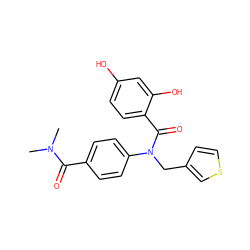 CN(C)C(=O)c1ccc(N(Cc2ccsc2)C(=O)c2ccc(O)cc2O)cc1 ZINC000653762344