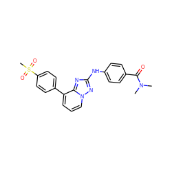 CN(C)C(=O)c1ccc(Nc2nc3c(-c4ccc(S(C)(=O)=O)cc4)cccn3n2)cc1 ZINC000096282534