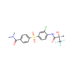 CN(C)C(=O)c1ccc(S(=O)(=O)c2ccc(NC(=O)[C@@](C)(O)C(F)(F)F)c(Cl)c2)cc1 ZINC000001547088