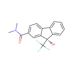 CN(C)C(=O)c1ccc2c(c1)[C@](O)(C(F)(F)F)c1ccccc1-2 ZINC000143336762