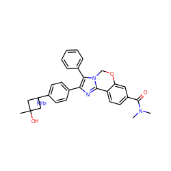 CN(C)C(=O)c1ccc2c(c1)OCn1c-2nc(-c2ccc(C3(N)CC(C)(O)C3)cc2)c1-c1ccccc1 ZINC000169703910