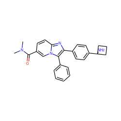 CN(C)C(=O)c1ccc2nc(-c3ccc(C4(N)CCC4)cc3)c(-c3ccccc3)n2c1 ZINC000113654982