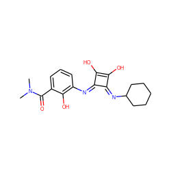 CN(C)C(=O)c1cccc(/N=c2\c(O)c(O)\c2=N/C2CCCCC2)c1O ZINC000038147696