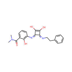 CN(C)C(=O)c1cccc(/N=c2\c(O)c(O)\c2=N/CCc2ccccc2)c1O ZINC000036143783