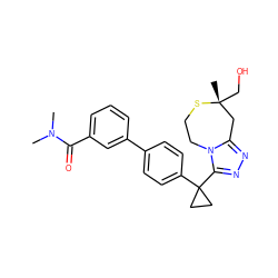 CN(C)C(=O)c1cccc(-c2ccc(C3(c4nnc5n4CCS[C@](C)(CO)C5)CC3)cc2)c1 ZINC000148316175