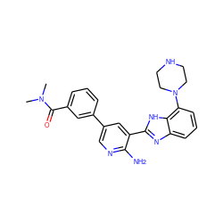 CN(C)C(=O)c1cccc(-c2cnc(N)c(-c3nc4cccc(N5CCNCC5)c4[nH]3)c2)c1 ZINC000653845481