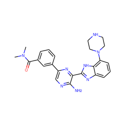 CN(C)C(=O)c1cccc(-c2cnc(N)c(-c3nc4cccc(N5CCNCC5)c4[nH]3)n2)c1 ZINC000653846188