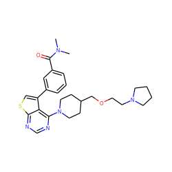 CN(C)C(=O)c1cccc(-c2csc3ncnc(N4CCC(COCCN5CCCC5)CC4)c23)c1 ZINC000146376284