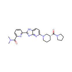 CN(C)C(=O)c1cccc(-c2nc3nc(N4CCC[C@@H](C(=O)N5CCCC5)C4)ccc3[nH]2)n1 ZINC000221408436