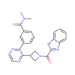 CN(C)C(=O)c1cccc(-c2nccnc2C2CN(C(=O)c3nc4ccccc4[nH]3)C2)c1 ZINC000140195501