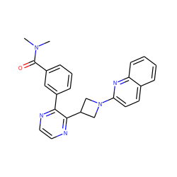 CN(C)C(=O)c1cccc(-c2nccnc2C2CN(c3ccc4ccccc4n3)C2)c1 ZINC000140133100