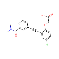 CN(C)C(=O)c1cccc(C#Cc2cc(Cl)ccc2OCC(=O)O)c1 ZINC000073195740