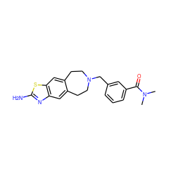 CN(C)C(=O)c1cccc(CN2CCc3cc4nc(N)sc4cc3CC2)c1 ZINC000095583117