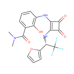 CN(C)C(=O)c1cccc(Nc2c(N[C@@H](c3ccco3)C(F)(F)F)c(=O)c2=O)c1O ZINC000101176490