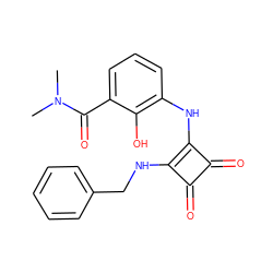 CN(C)C(=O)c1cccc(Nc2c(NCc3ccccc3)c(=O)c2=O)c1O ZINC000101109917