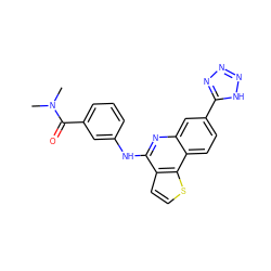 CN(C)C(=O)c1cccc(Nc2nc3cc(-c4nnn[nH]4)ccc3c3sccc23)c1 ZINC000167786163