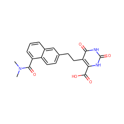 CN(C)C(=O)c1cccc2cc(CCc3c(C(=O)O)[nH]c(=O)[nH]c3=O)ccc12 ZINC001772616016