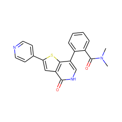 CN(C)C(=O)c1ccccc1-c1c[nH]c(=O)c2cc(-c3ccncc3)sc12 ZINC000072142631