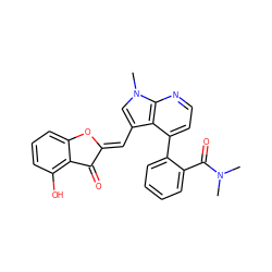 CN(C)C(=O)c1ccccc1-c1ccnc2c1c(/C=C1\Oc3cccc(O)c3C1=O)cn2C ZINC000049125400