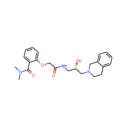 CN(C)C(=O)c1ccccc1OCC(=O)NC[C@H](O)CN1CCc2ccccc2C1 ZINC000218914502