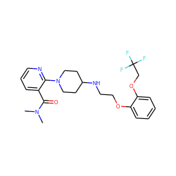 CN(C)C(=O)c1cccnc1N1CCC(NCCOc2ccccc2OCC(F)(F)F)CC1 ZINC000013764571