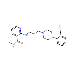 CN(C)C(=O)c1cccnc1NCCCN1CCN(c2ccccc2C#N)CC1 ZINC000013764519