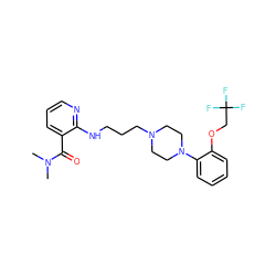 CN(C)C(=O)c1cccnc1NCCCN1CCN(c2ccccc2OCC(F)(F)F)CC1 ZINC000013764529