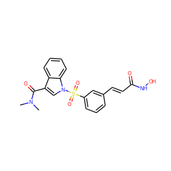 CN(C)C(=O)c1cn(S(=O)(=O)c2cccc(/C=C/C(=O)NO)c2)c2ccccc12 ZINC001772627666