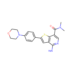 CN(C)C(=O)c1cnc(N)c2cc(-c3ccc(N4CCOCC4)cc3)sc12 ZINC000073390857