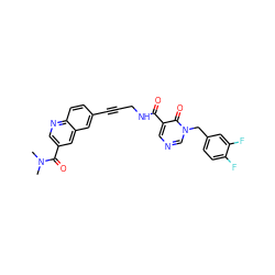 CN(C)C(=O)c1cnc2ccc(C#CCNC(=O)c3cncn(Cc4ccc(F)c(F)c4)c3=O)cc2c1 ZINC000096176340