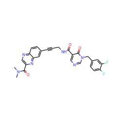 CN(C)C(=O)c1cnc2ccc(C#CCNC(=O)c3cncn(Cc4ccc(F)c(F)c4)c3=O)cc2n1 ZINC001772574768