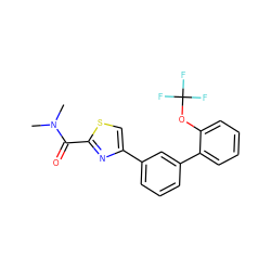 CN(C)C(=O)c1nc(-c2cccc(-c3ccccc3OC(F)(F)F)c2)cs1 ZINC000058582807