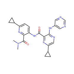 CN(C)C(=O)c1nc(C2CC2)ccc1NC(=O)c1nc(C2CC2)cnc1Nc1cncnc1 ZINC000169701882