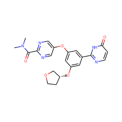 CN(C)C(=O)c1ncc(Oc2cc(O[C@@H]3CCOC3)cc(-c3nccc(=O)[nH]3)c2)cn1 ZINC000096273779