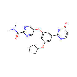 CN(C)C(=O)c1ncc(Oc2cc(OC3CCCC3)cc(-c3nccc(=O)[nH]3)c2)cn1 ZINC000096273777