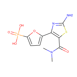 CN(C)C(=O)c1sc(N)nc1-c1ccc(P(=O)(O)O)o1 ZINC000066103942