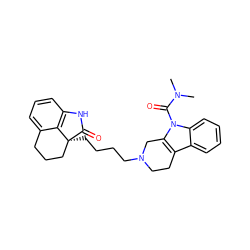 CN(C)C(=O)n1c2c(c3ccccc31)CCN(CCCC[C@]13CCCc4cccc(c41)NC3=O)C2 ZINC000013473734